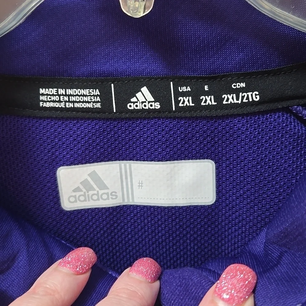 ADIDAS Men's Collegiate Purple/BL QUARTER Zip 2XL NWT 💜💙💜💙